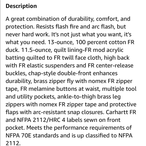 Carhartt FR Duck Bib Lined Overalls - Picture 7 of 7